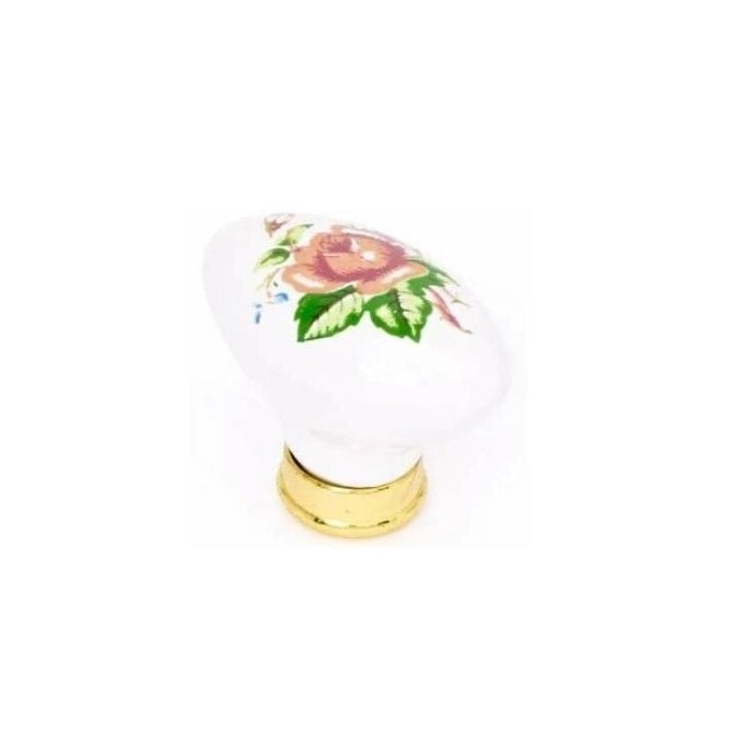 POMOLO DUE PORCELLANA DECORATO FISSO MM.60 CON ROS
