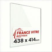 438 x 414 x 4 mm - Vetro per stufa a legna - vetro camino di ricambio - vetro per caminetto resistente al fuoco - France Vitre