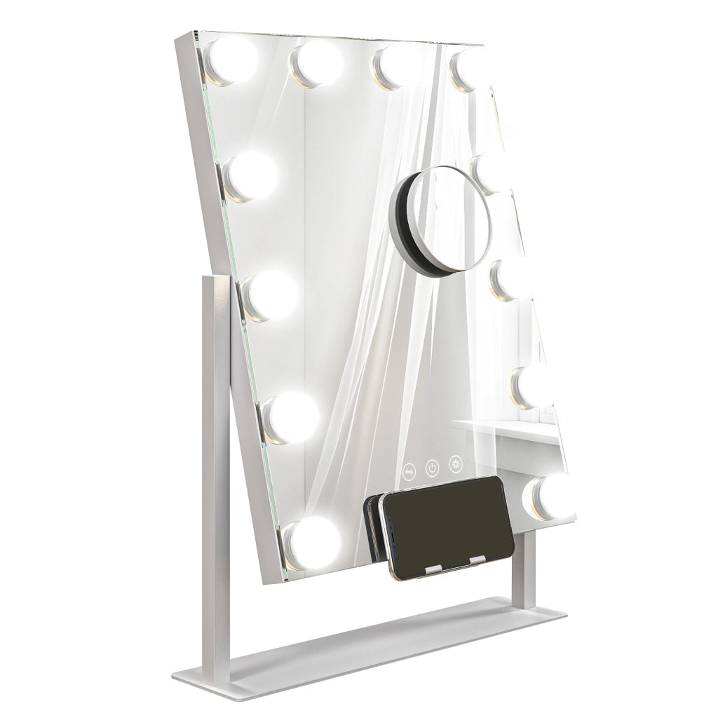 Specchio da Trucco con Luce ¨C zephmum ¨C Bianco 30x40 cm