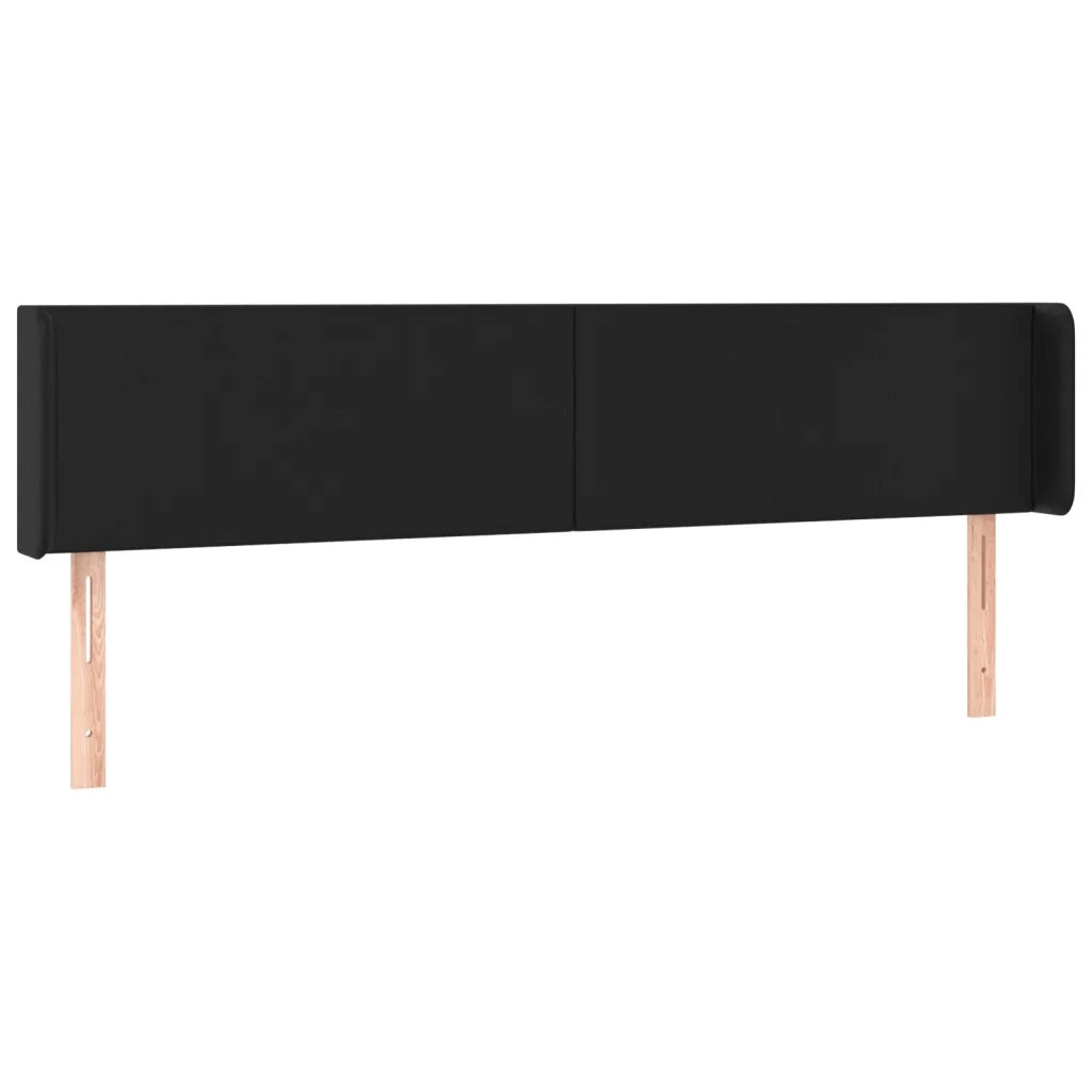 Testiera | Testata a LED Nera 183x16x78/88 cm in Similpelle