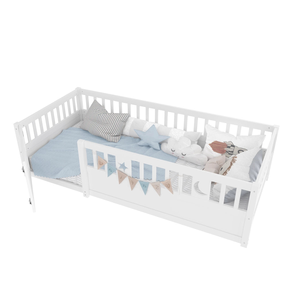LETTO per bambini con sponde 90x190 cm in pino bianco