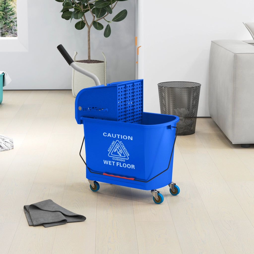 Secchio per mocio con strizzatore 20L ¨C Xylo ¨C con ruote e manico, plastica blu