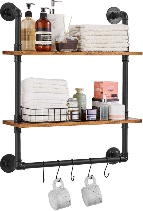 Pijpenrek Industriale 61x20cm2 per l'Archiviazione di Libri, Foto, Accessori Cucina, Asciugamani da Bagno, ecc.