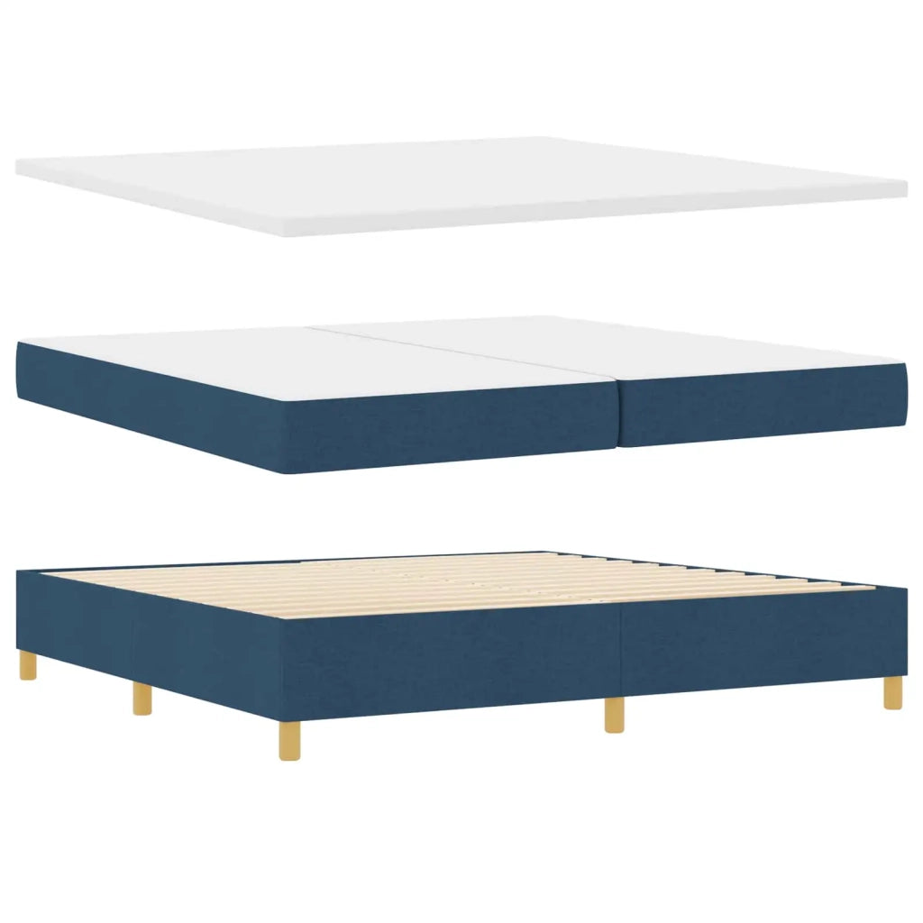 Letto a molle con materasso con led Blu 200 x 200 cm Tessuto 3343783