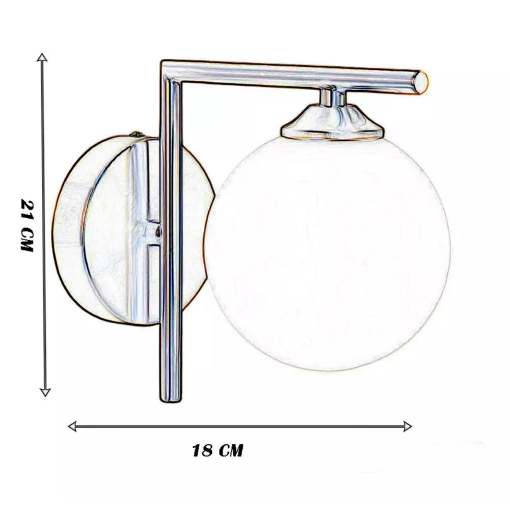 Applique lampada da parete moderna in metallo colore oro sfera in vetro opaco per interni casa salotto stanza da letto attacco Lampadine LED G9