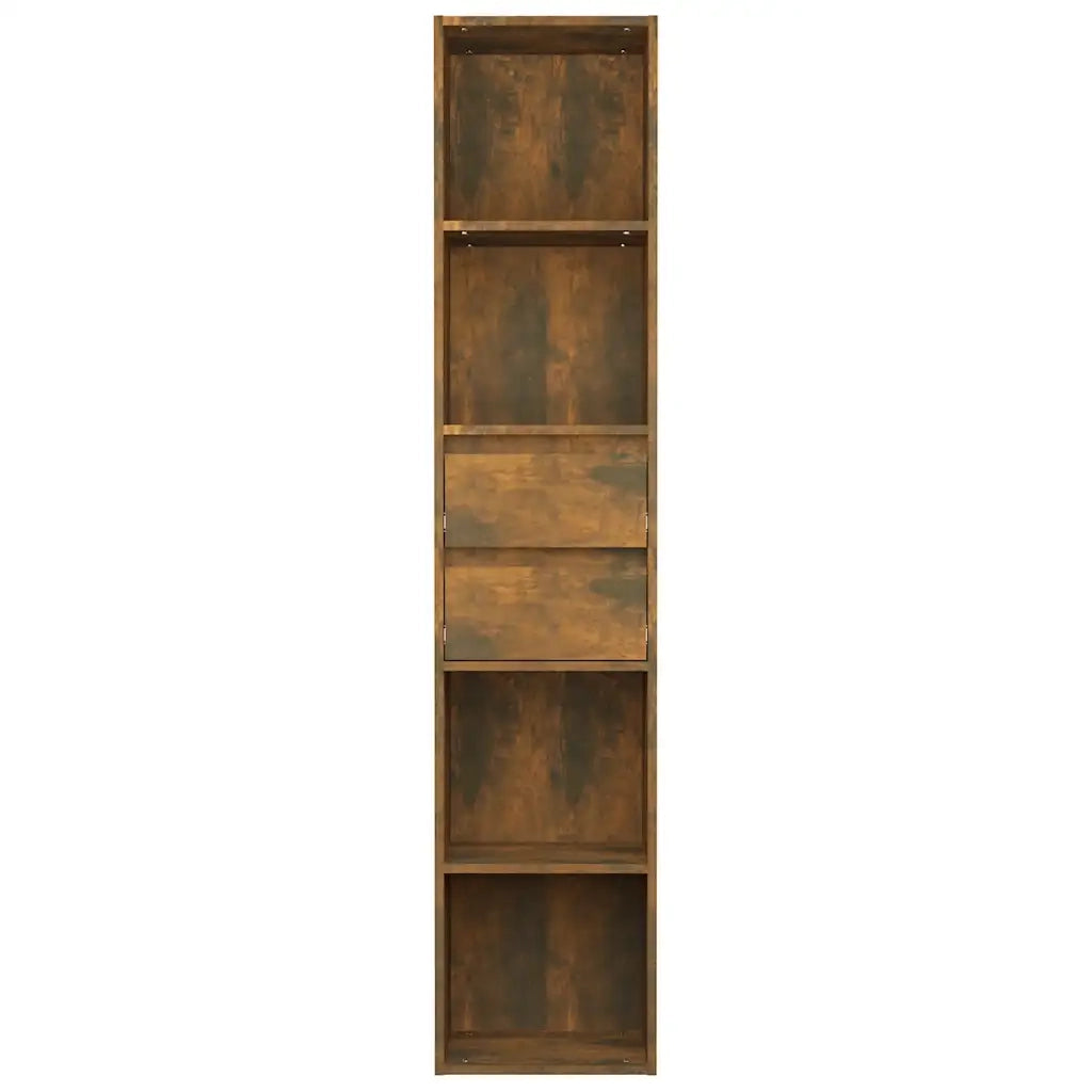Libreria-Scaffale per Libri-Mobile di Stoccaggio Rovere Fumo 36x30x171 cm in Legno Multistrato