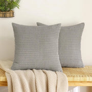 Set di 2 pezzi 40 x... cuscini decorativi di flanella morbida in grigio chiaro