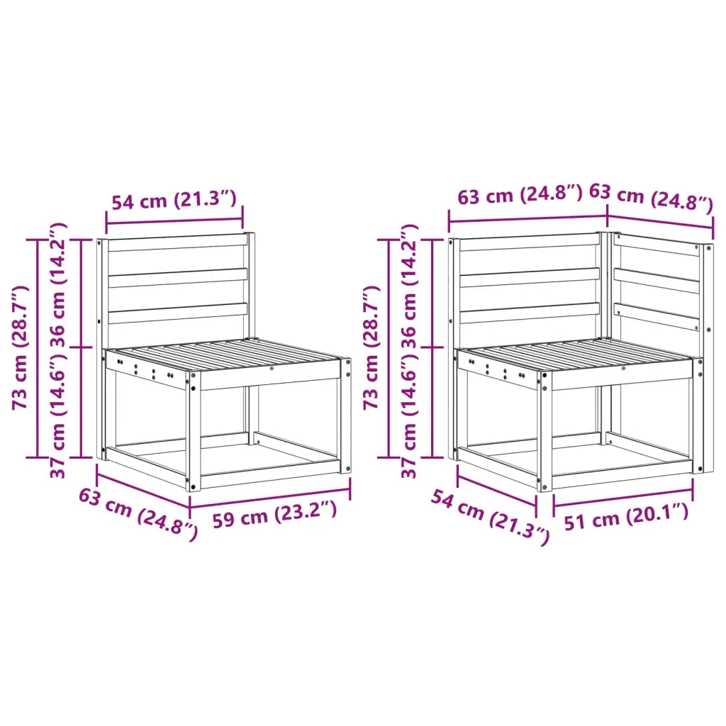 Set di divani da esterno 10 pcs Naturale