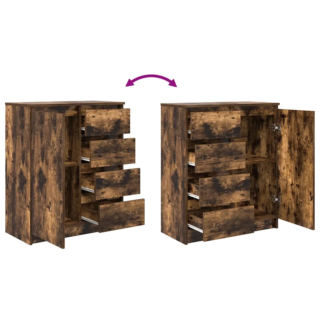 Credenza con Cassetti Rovere Fumo 71x35x84 cm in Truciolato 861584
