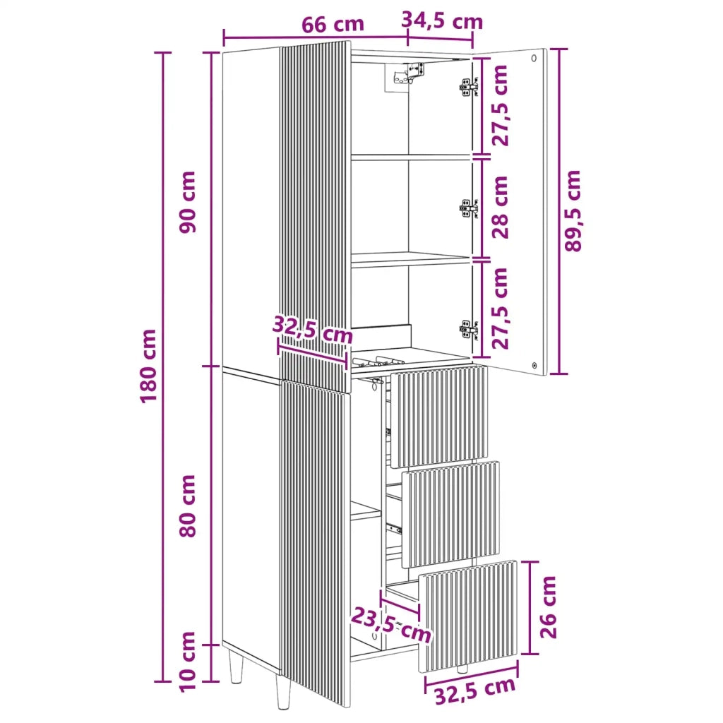 Set di armadi 2 pcs Sonoma grigio 66 x 34,5 x 90 cm 3416580