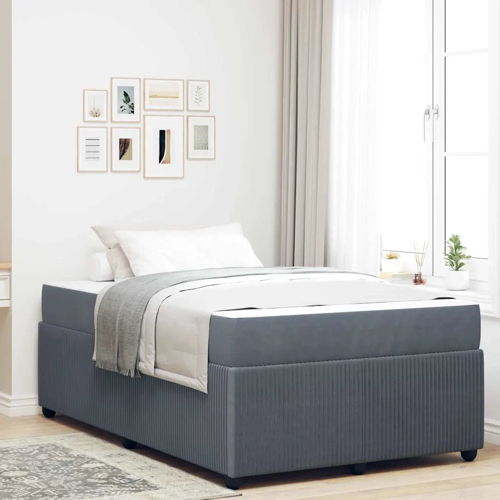 Letto matrimoniale | Letto per adulti | Struttura del letto Grigio scuro 120 x 200 cm Tessuto