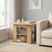 Tavolino, Tavolino da caff? Sola - Rovere Wotan - Ripiano aggiuntivo - Larghezza 55 cm, Altezza 43 cm, Profondit? 55 cm