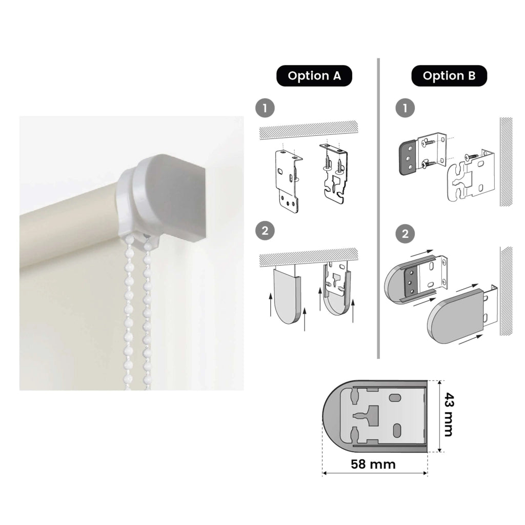 Tenda a Rullo Filtrante per finestre e porte Ecru 45x180 cm