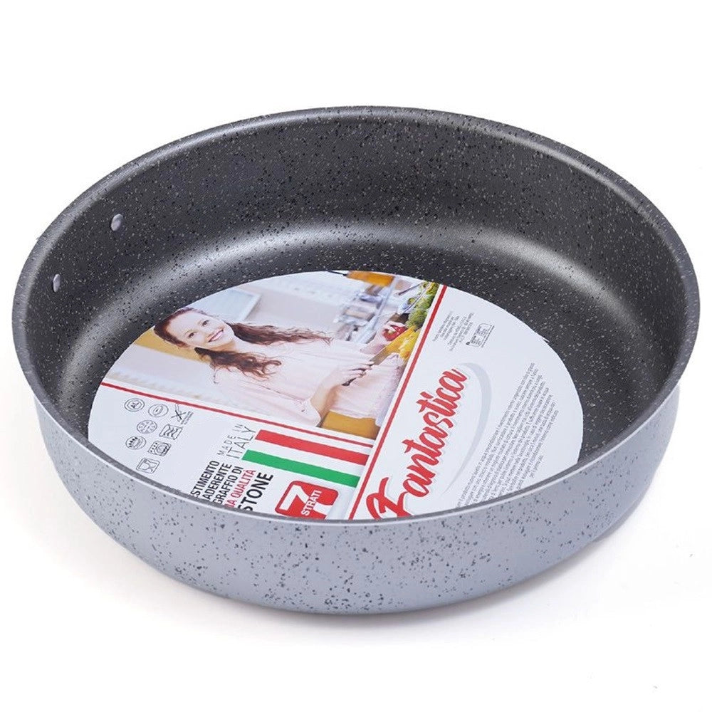 Trade Shop - Tortiera Rotonda Rivestimento Antiaderente Antigraffio ø18-22-26-30cm Teglia Cucina -