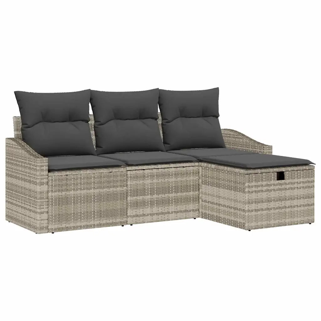 Set di divani con cuscino 4 pcs polyrattan