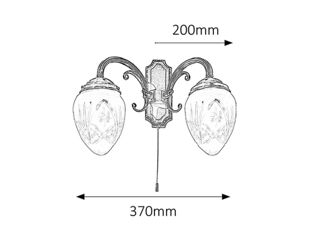 Applique doppia Rabalux Annabella bronzo E14 con switch