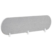 Pannello divisorio grigio chiaro in tessuto PET Board 180 x 40 cm Schermo acustico Morsetti di montaggio modulari Casa Ufficio