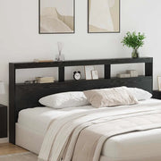 Testiera-Testata-Testiera Decorativa Rovere Nero 220 x 17 x 102 cm Legno multistrato