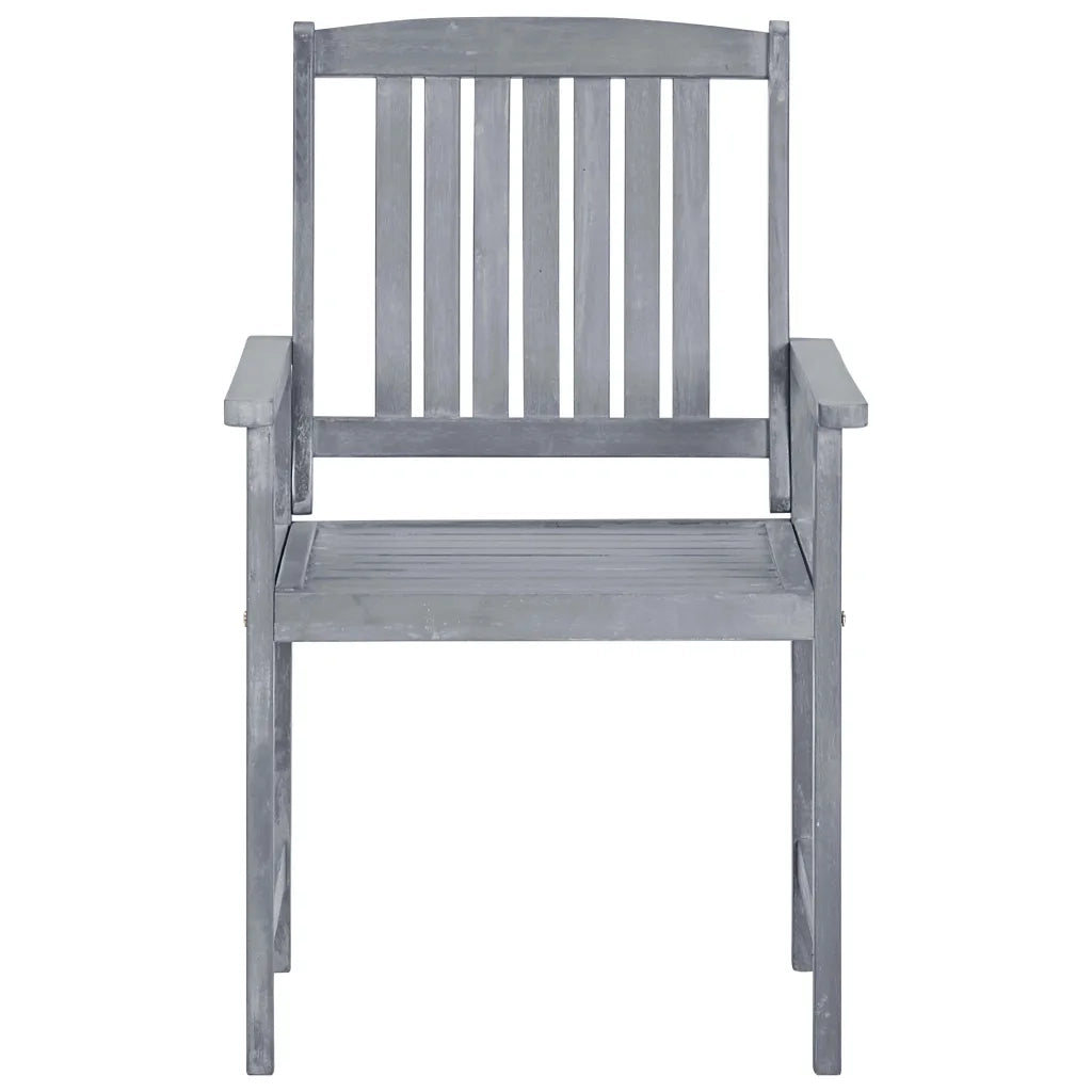 Sedie da Giardino con Cuscini 8 pz in Massello di Acacia Grigie 3078224