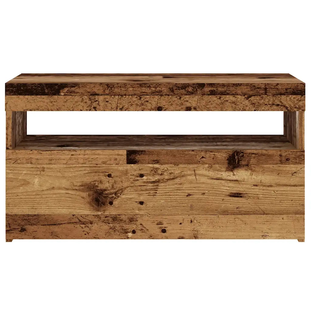 Mobile Porta TV con LED Legno Antico 75x35x40 cm Multistrato 856315