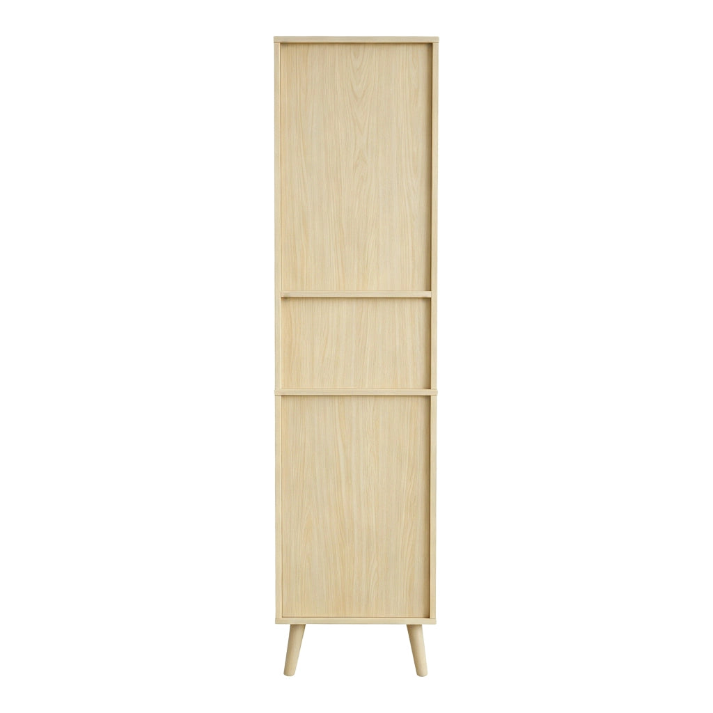 Mobile da bagno alto con 2 ante reversibili e 1 cassetto - per bagno - in MDF - 40x30x166 cm - naturale