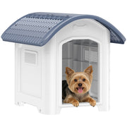 Cuccia per Cane Esterno ¨C Xylo ¨C Plastica Grigio Tetto Impermeabile Pavimento Rialzato