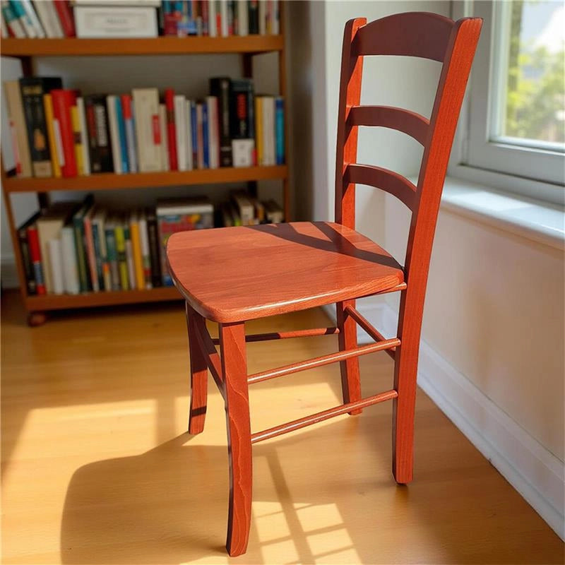 SEDIA IN LEGNO COLORE CILIEGIO 45X45X88 CM CM MODELLO PAESANA CON SEDUTA COMPATTA IN LEGNO MASSELLO SCHIENALE ALTO - 4 PZ
