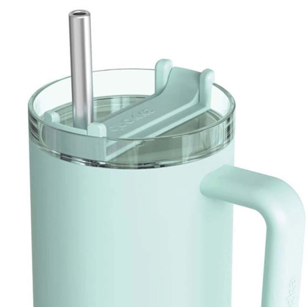 Bicchiere Termico 950 ml con Cannuccia e Manico Ergonomico Turchese Quokka