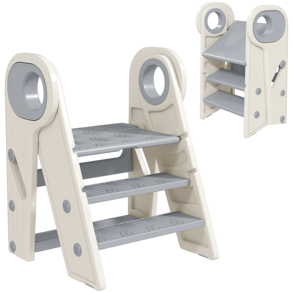 Scala di Apprendimento Regolabile per Bambini ¨C Minimal ¨C Grigio e Bianco 90x40x90