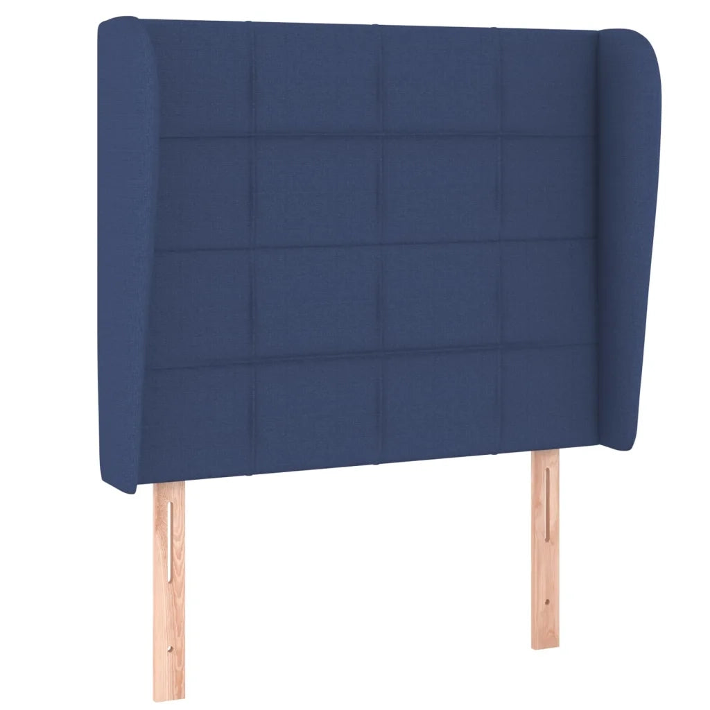 Testiera | Testata ad Orecchio Blu 83x23x118/128 cm in Tessuto
