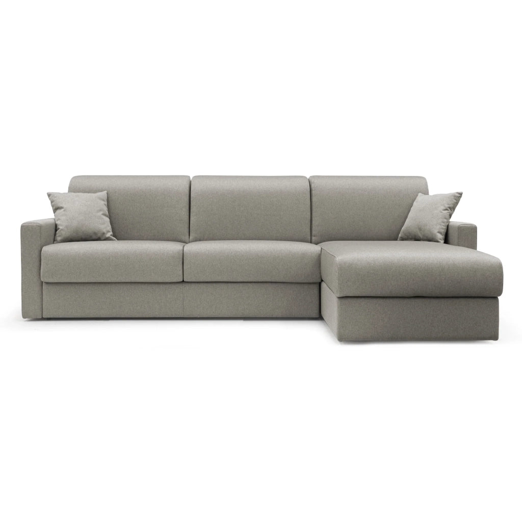 Chris Divano letto angolare 5 posti in tessuto impermeabile T13 268 cm Destro (mat 140x197) tortora