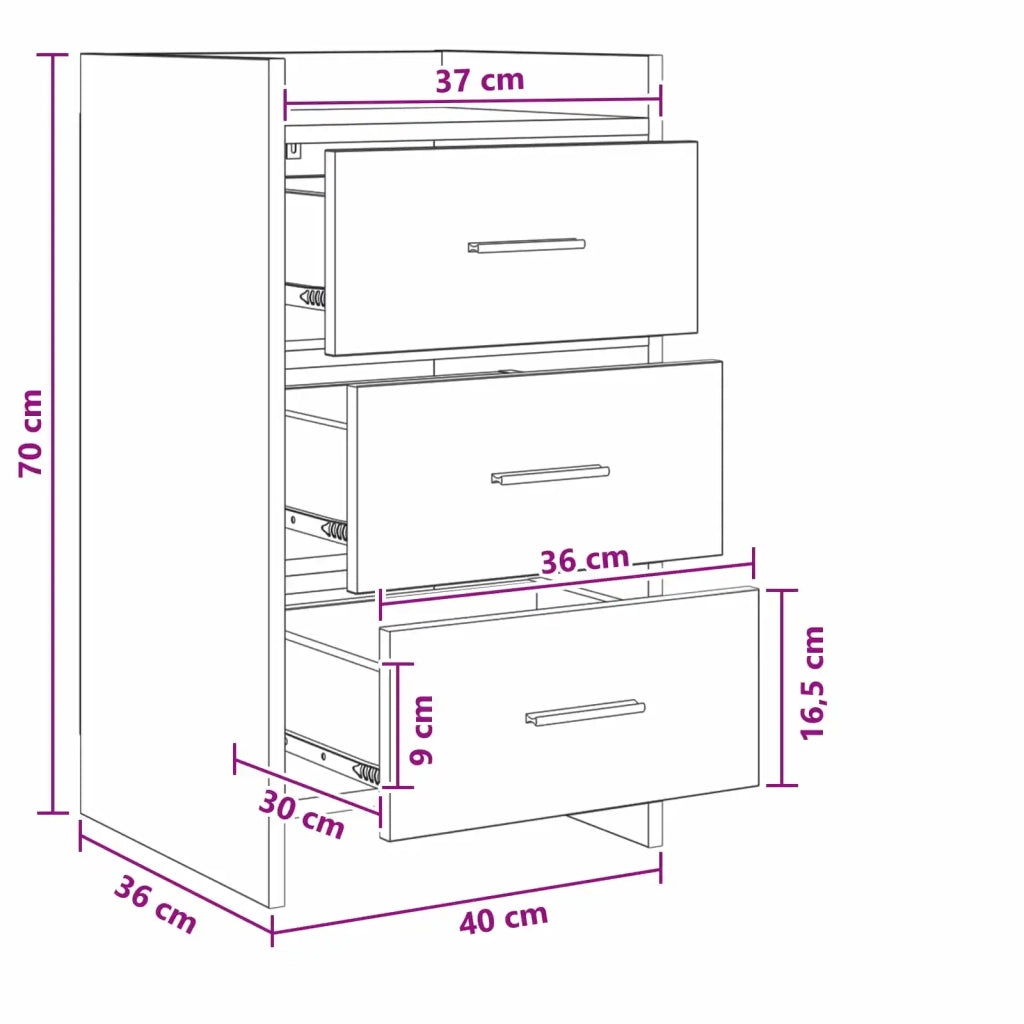 Comodini Legno antico 40 x 36 x 70 cm Legno ingegnerizzato 8011033