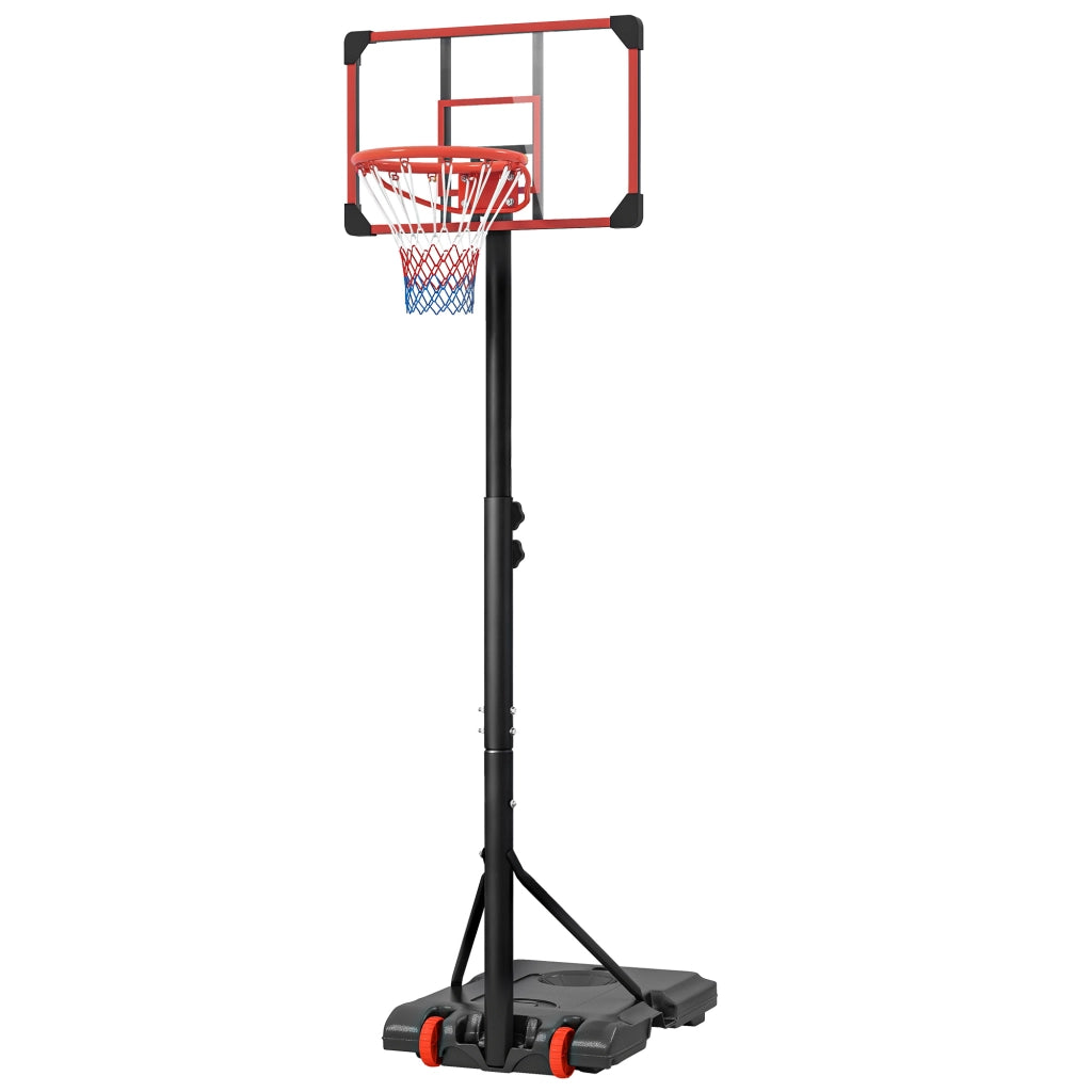Canestro da Basket Regolabile 178-208 cm ¨C Xylo ¨C con Ruote e Base Riempibile Rosso e Nero