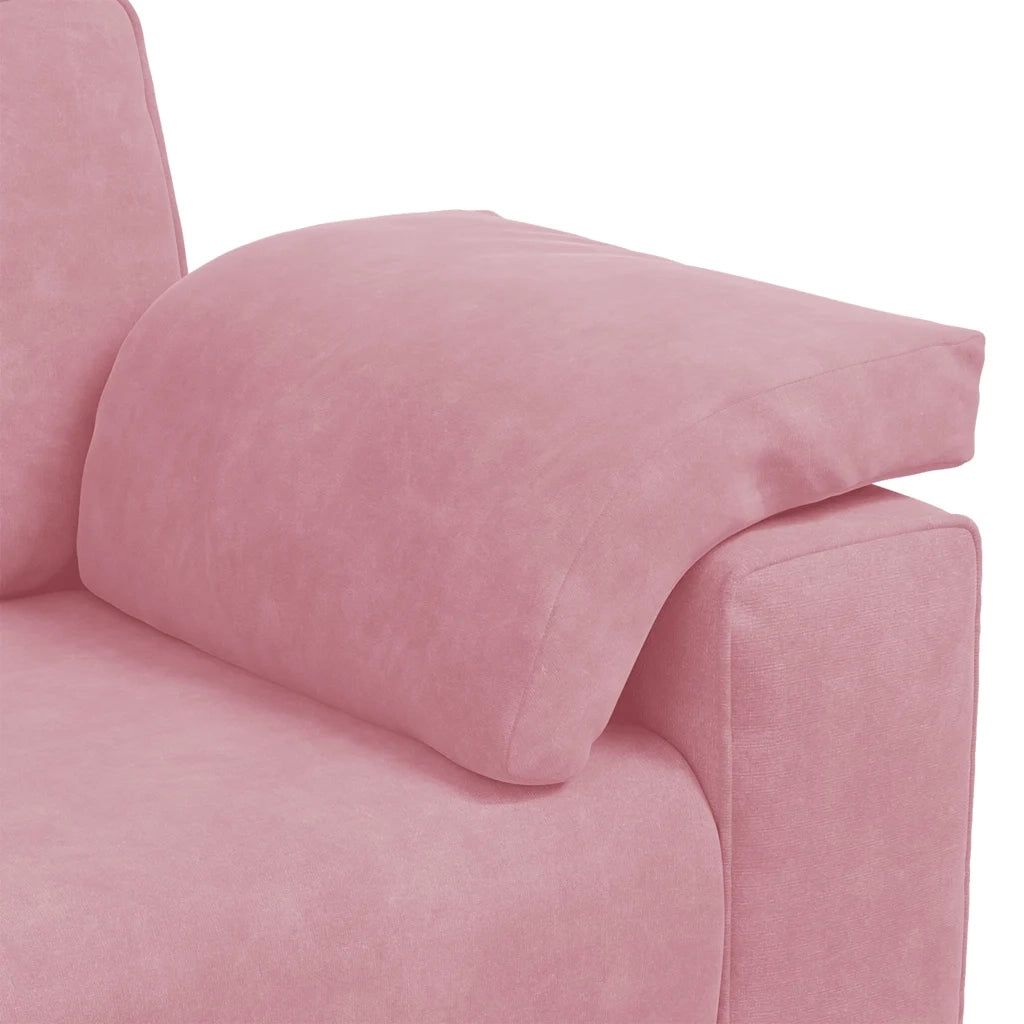 Set di Divani 3 pz con Cuscini rosa in Velluto 3324670