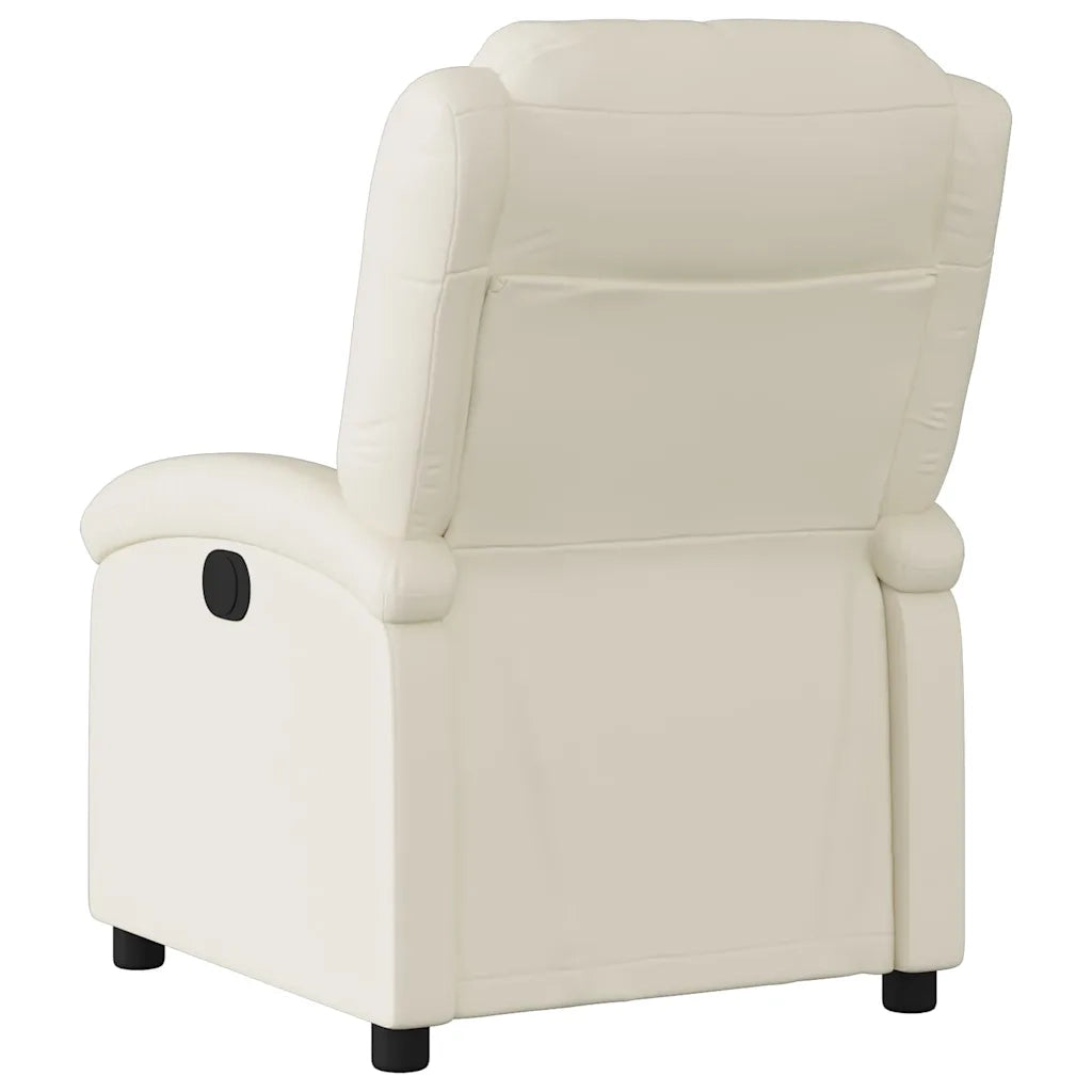 Poltrona | Sedia Relax Reclinabile Elettrica Crema in Similpelle