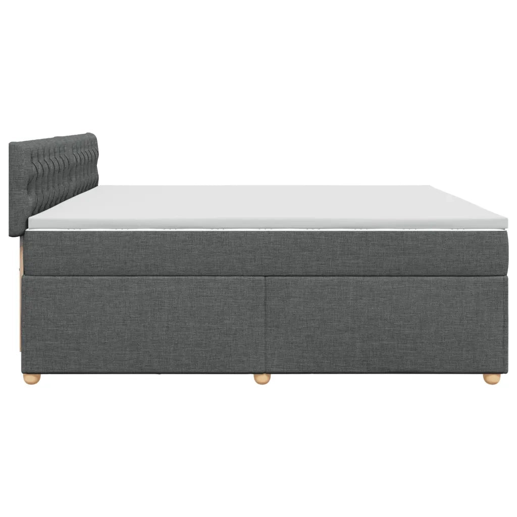 Giroletto a Molle con Materasso Grigio Scuro 200x200 cm Tessuto 3289095