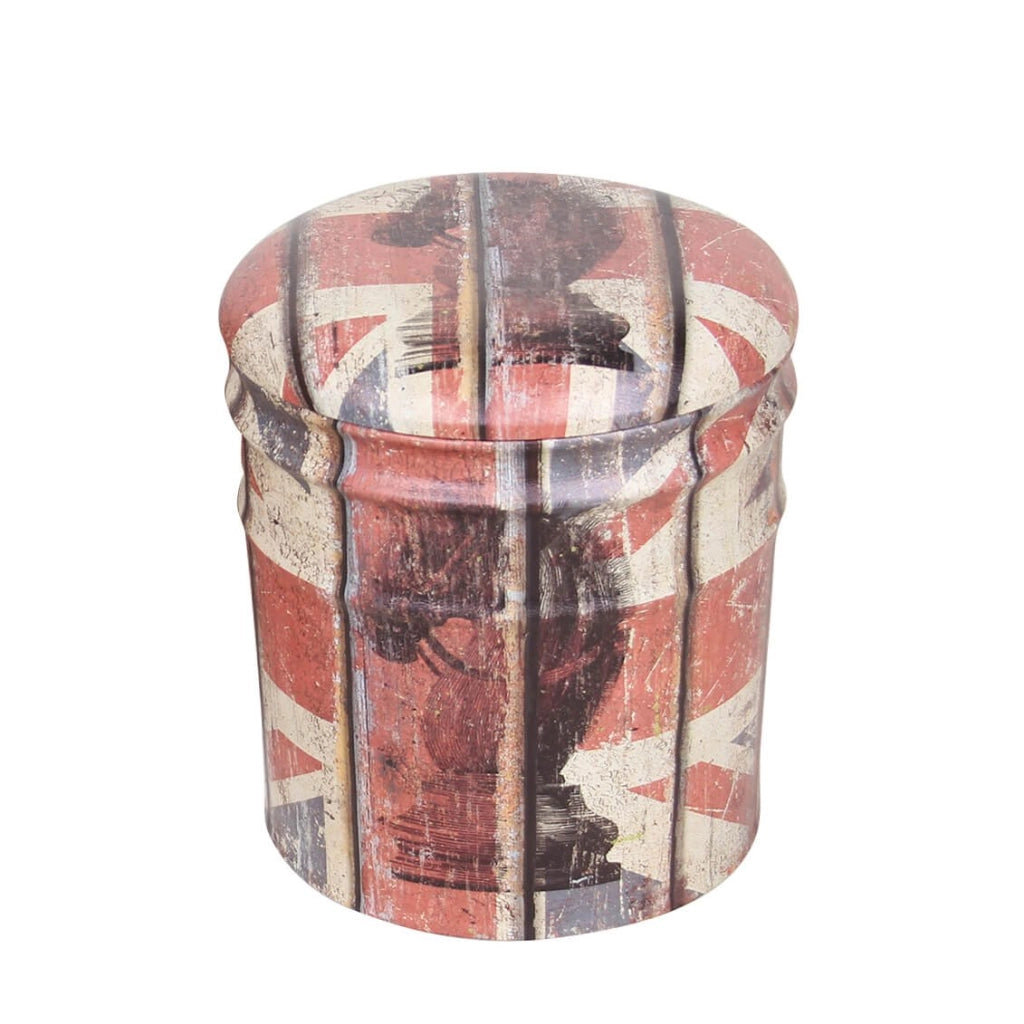 Set di 2 pouf contenitore Rotondo poggiapiedi in MDF PVC cm 30x30x38 - LENNY