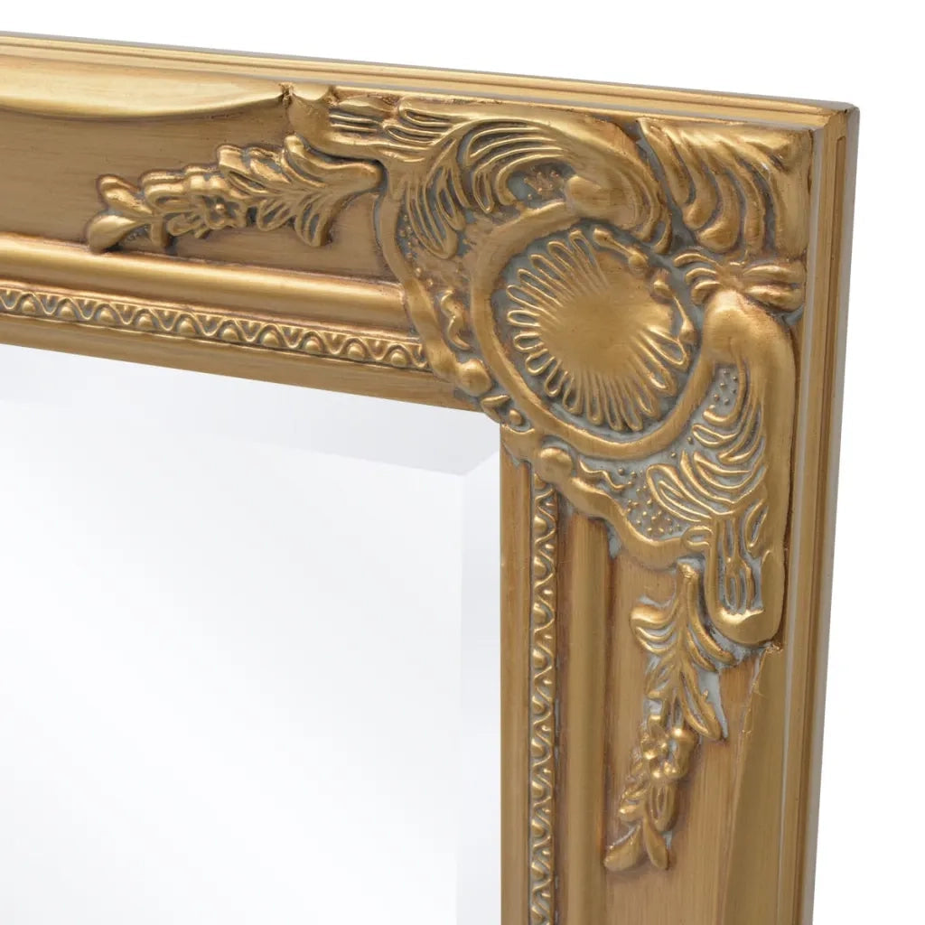 Specchio da Parete Stile Barocco 100x50 cm Oro 243680