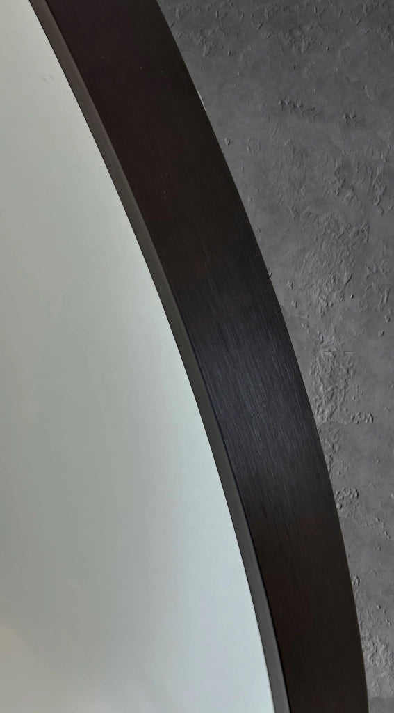 Specchio rotondo Hispanohogar alluminio nero 60x60x5
