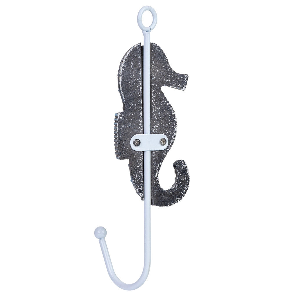 Percha de pared de madera azul y gris 5x4x16h cm