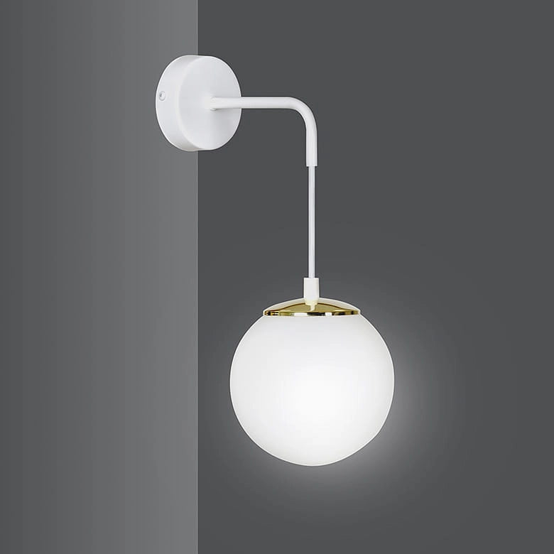Applique da parete Emibig OGNIS bianco oro vetro 1xE14