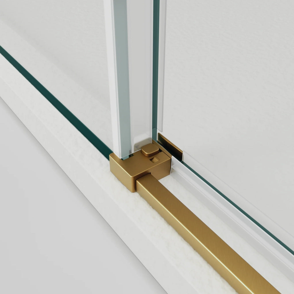 Box doccia frontale TWENTY 1 fisso + 1 scorrevole 160 cm (155-160) oro vetro trasparente