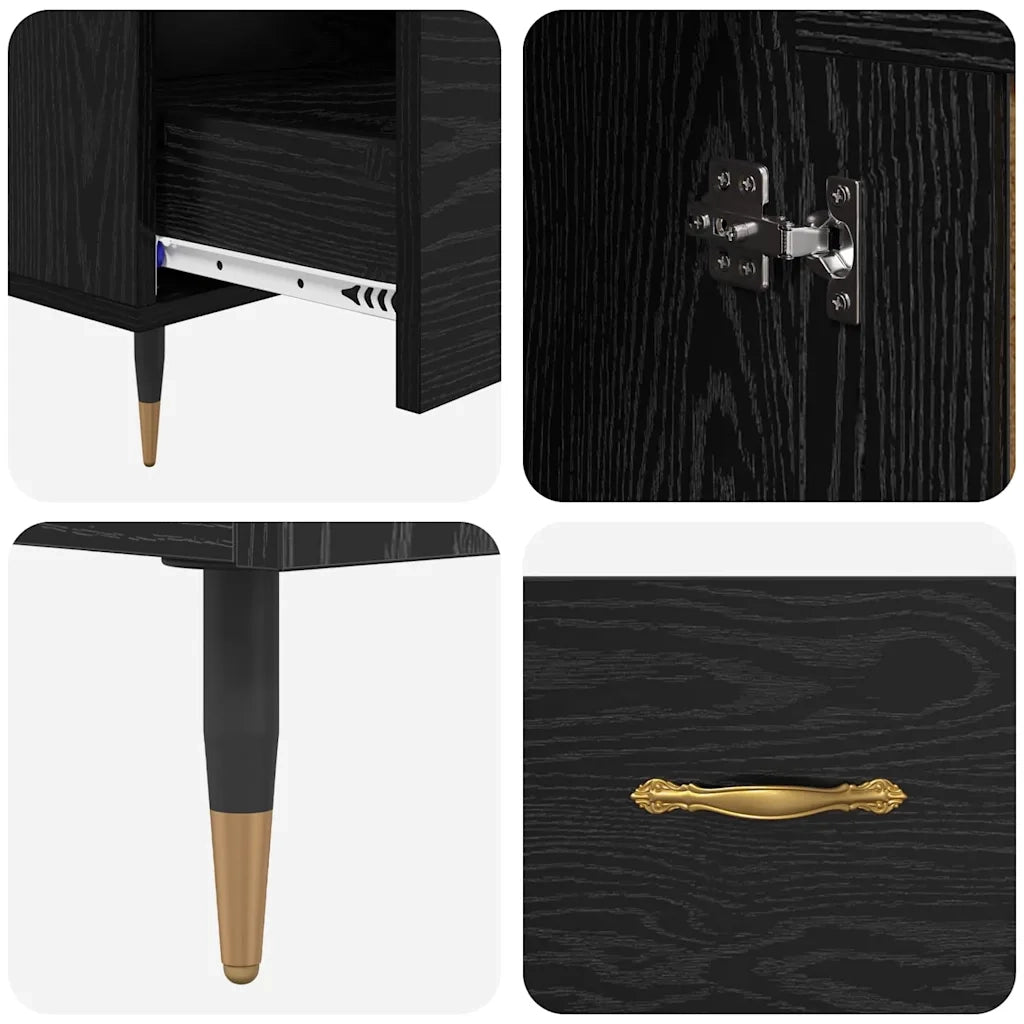 Credenza-Buffet-Armadio da cucina Rovere Nero 69,5 x 31 x 115 cm Legno multistrato 801913