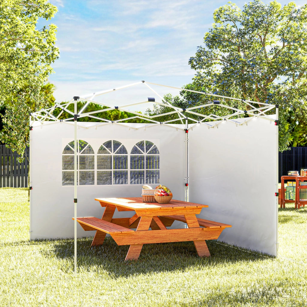 Pannelli laterali per gazebo 3x3m ¨C Xylo ¨C Set 2 pezzi con finestra tessuto Oxford bianco