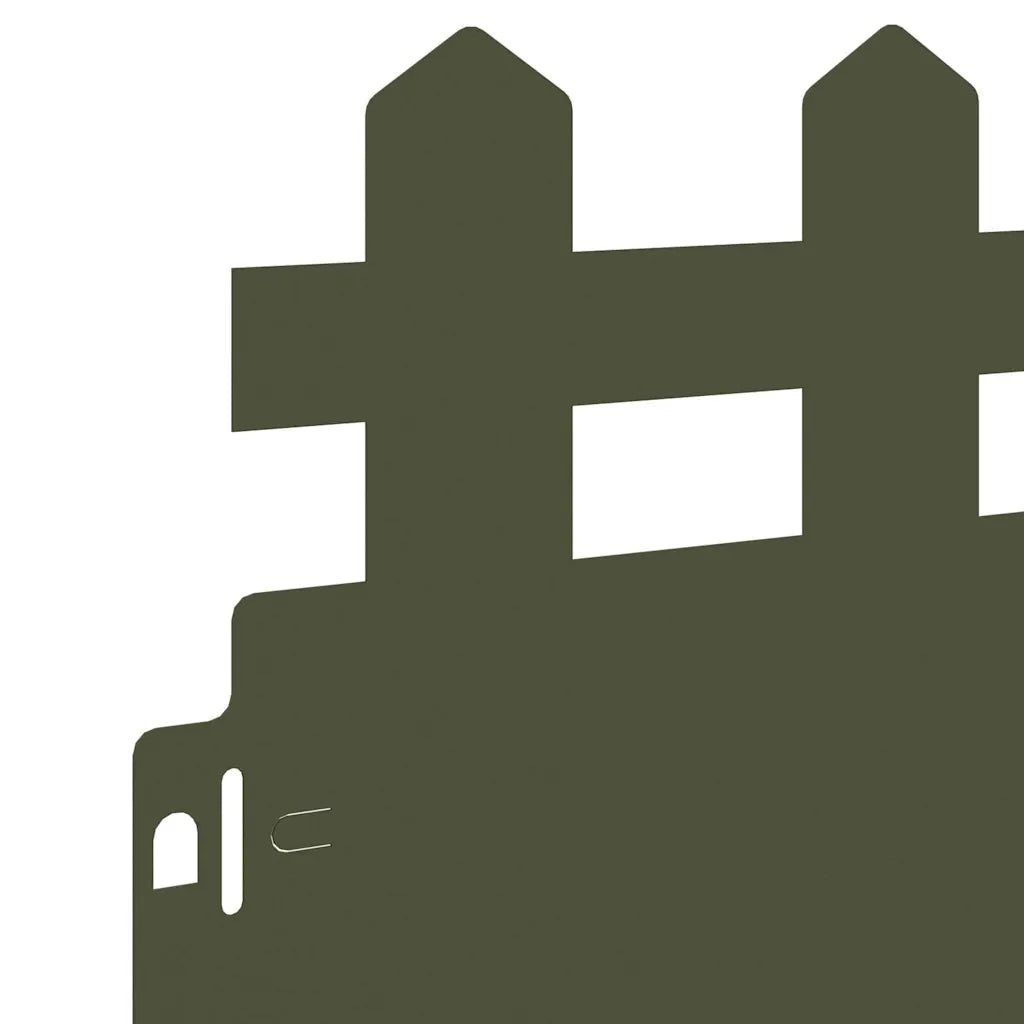 Bordure per prato 10 pz Verde oliva 103 x 0,05 x 22 cm Acciaio CFW3201410