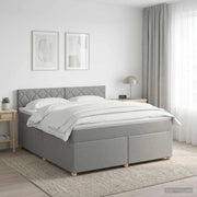 Letto box spring con materasso Grigio Chiaro 140 x 190 cm 3450958