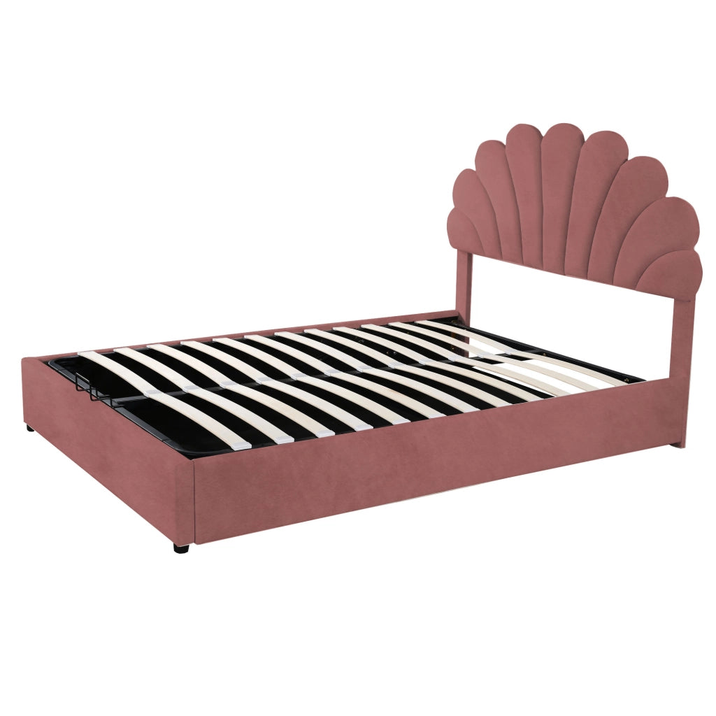 letto imbottito velluto rosa 140 x 200 cm