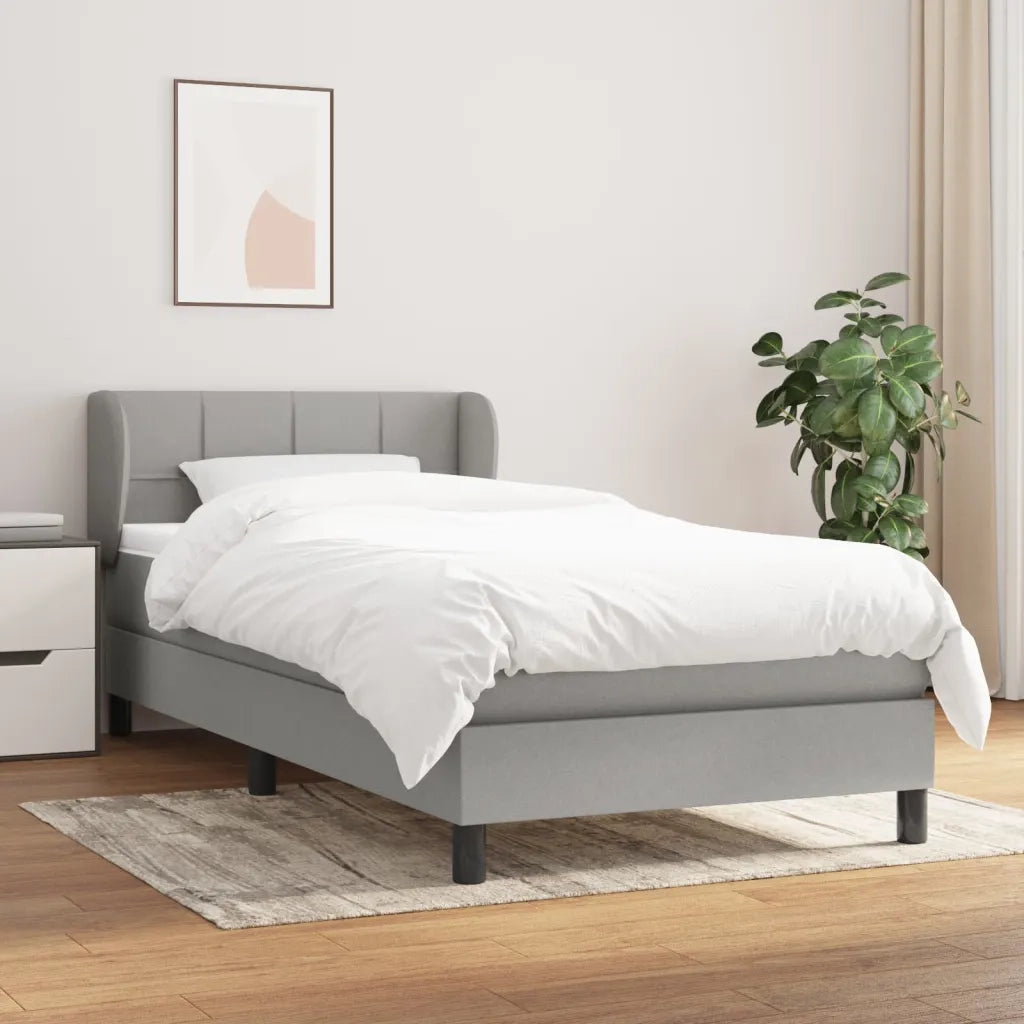 Giroletto a Molle con Materasso-Struttura Letto Grigio Chiaro 90x190 cm Tessuto 669072