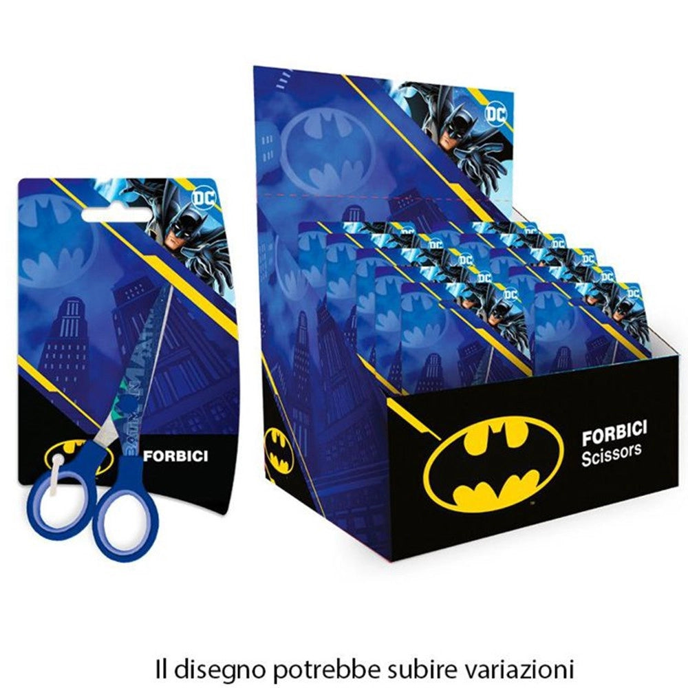 Trade Shop - Set 24pz Forbici Scuola Decoro Batman Per Scuola Tempo Libero Cancelleria Bambini 961563 -