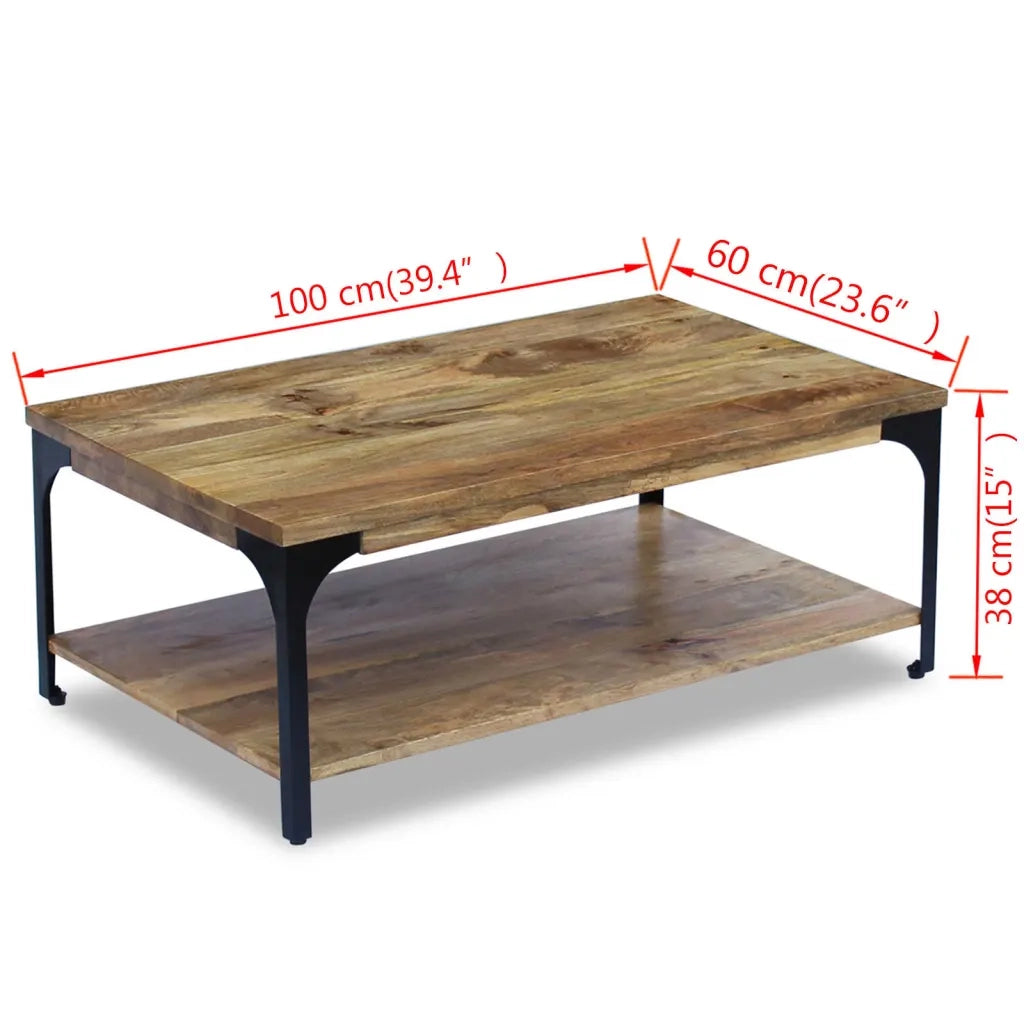 Tavolino da Salotto-Tavolino da soggiorno-Tavolo in Legno di Mango 100x60x38 cm